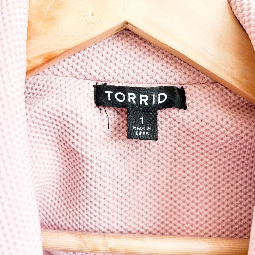 Torrid Pink Cropped Moto Jacket Size: 1 - Picture 3 of 14